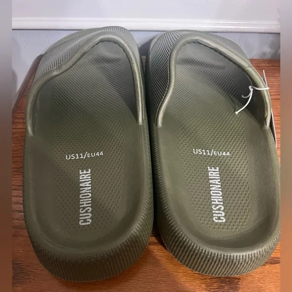NWT-Cushionaire Men’s Olive Green Slides - Picture 4 of 6